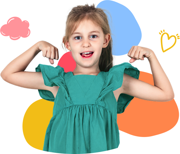 enfant montre les muscles